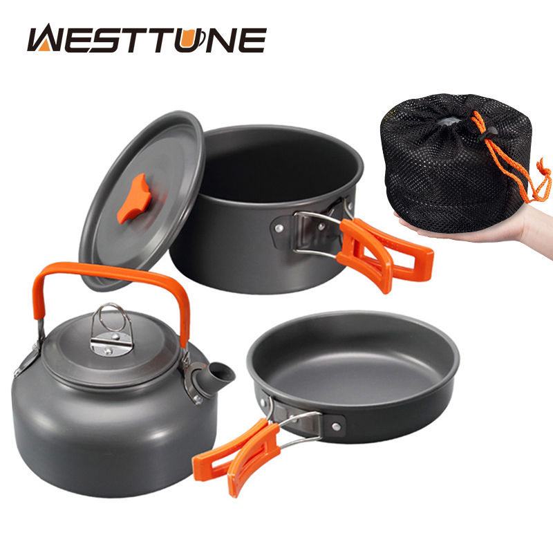 Camping Cooking Recipes - WESTTUNE Zestaw naczyń kempingowych Aluminiowy przenośny