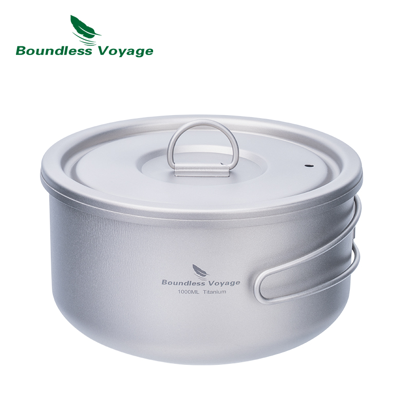 Camping Cooking Accessories - Boundless Voyage Tytanowy garnek kempingowy z
