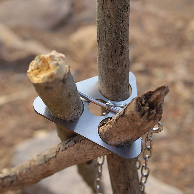 Stalowy trójnóg kempingowy ze  – Camping Cooking Accessories recenzja i cena